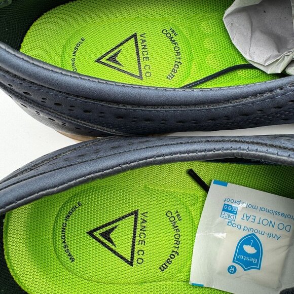 Vance Patrick Navy Brogue Dress Shoes Lace-Up Perforated Cushioned Non-Slip 9.5 - Picture 6 of 10